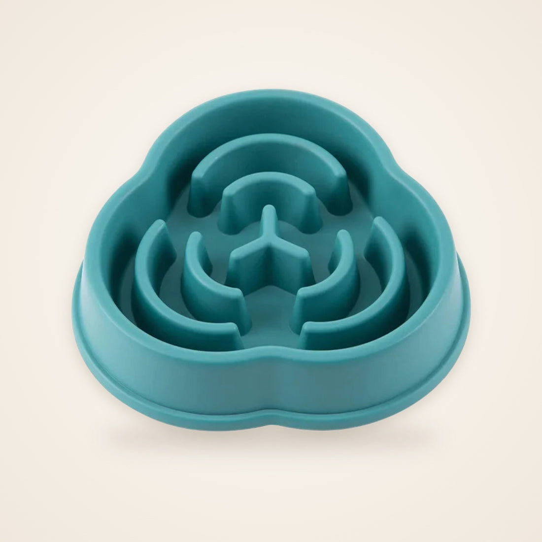 Gamelle anti-glouton chat – bol labyrinthe antidérapant, coloris bleu-vert