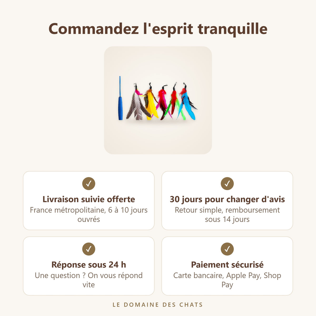 Canne à pêche chat + 10 têtes à plumes : livraison offerte, retours 30 jours