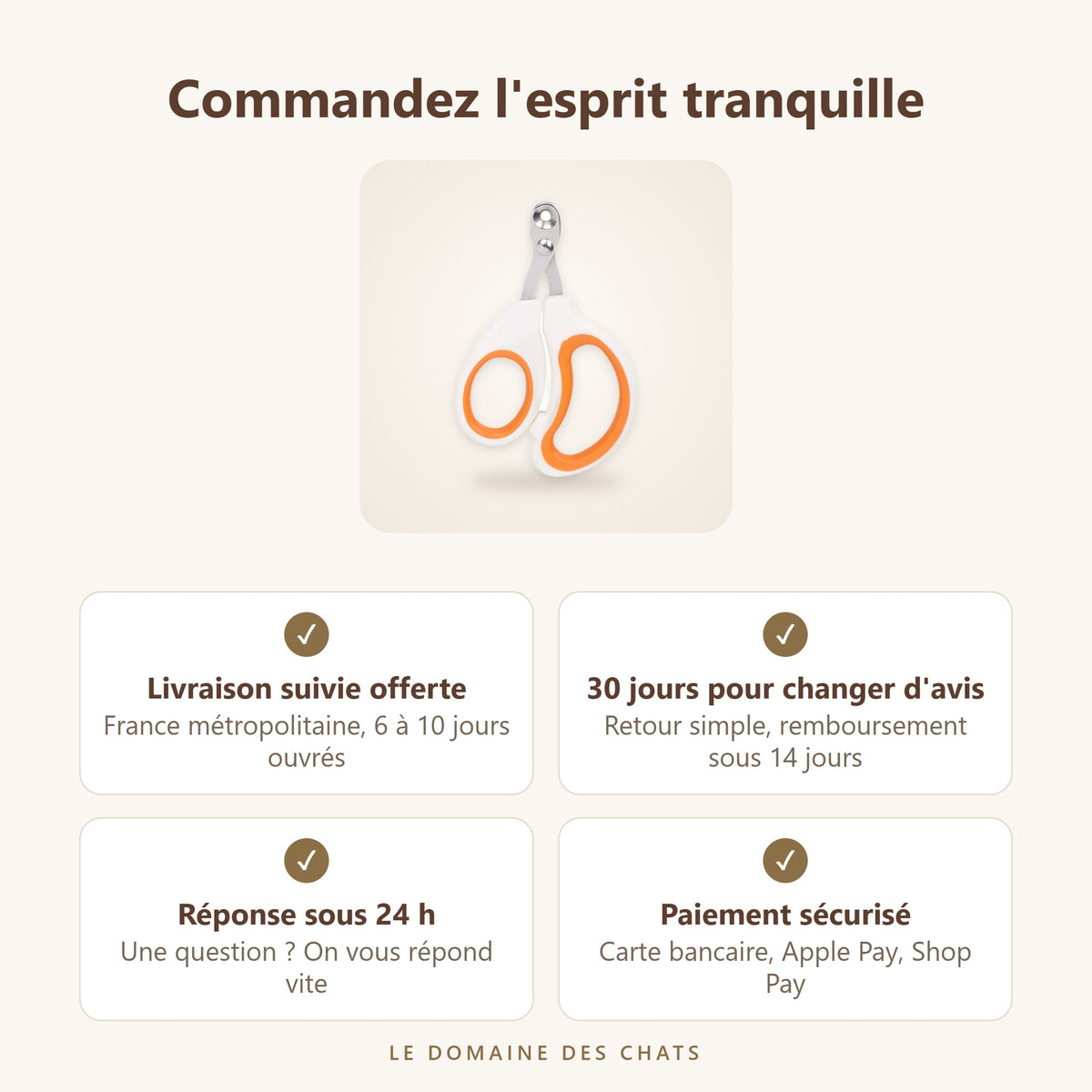 Coupe-griffe chat à trou circulaire : livraison offerte, retours 30 jours
