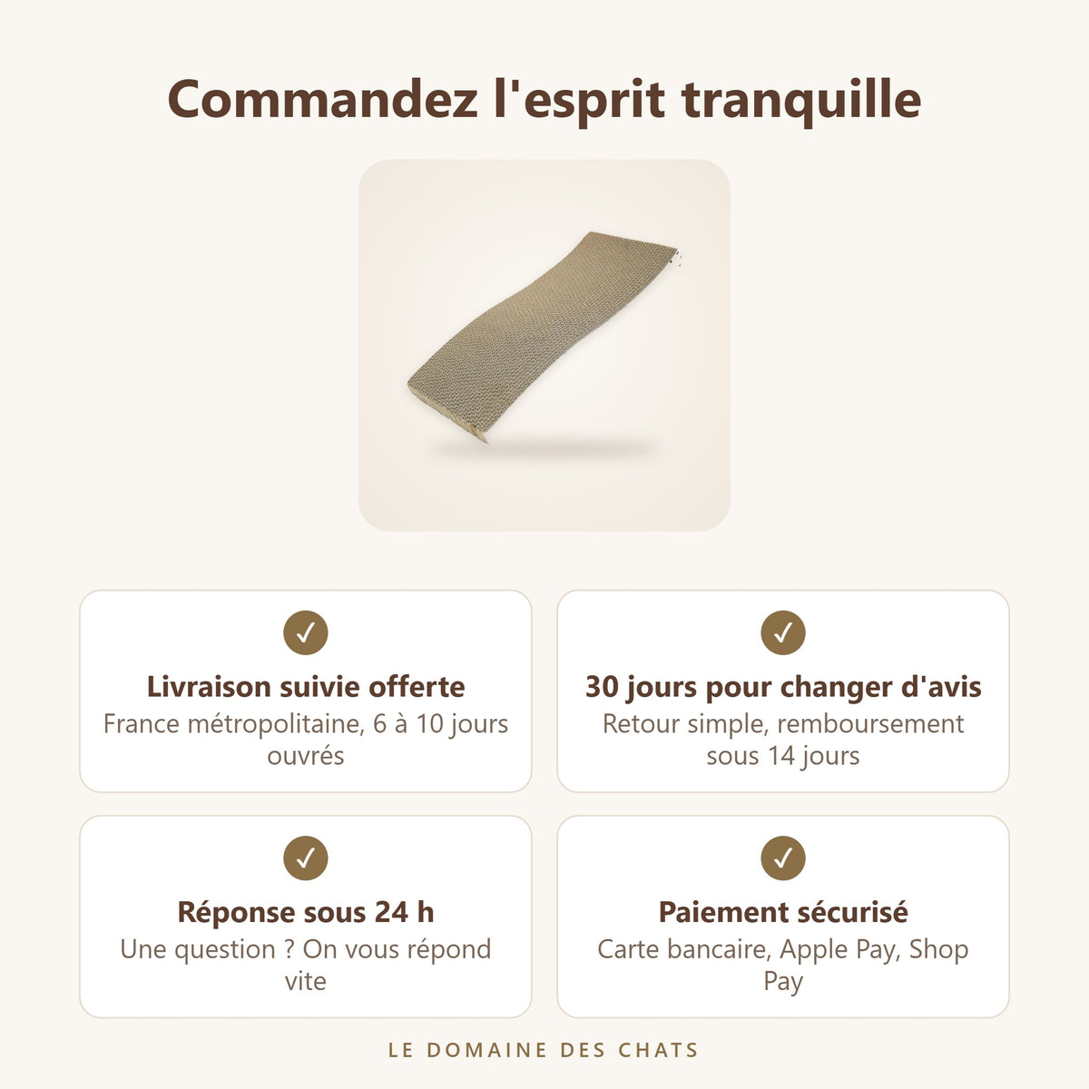 Griffoir chat en carton : livraison offerte, retours 30 jours