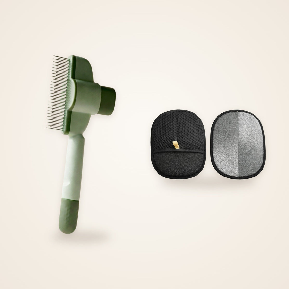 Kit anti-poils chat : brosse autonettoyante + gant