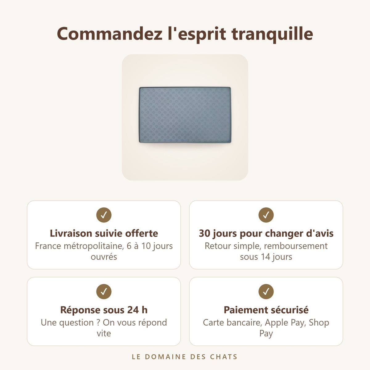 Tapis gamelle chat en silicone : livraison offerte, retours 30 jours